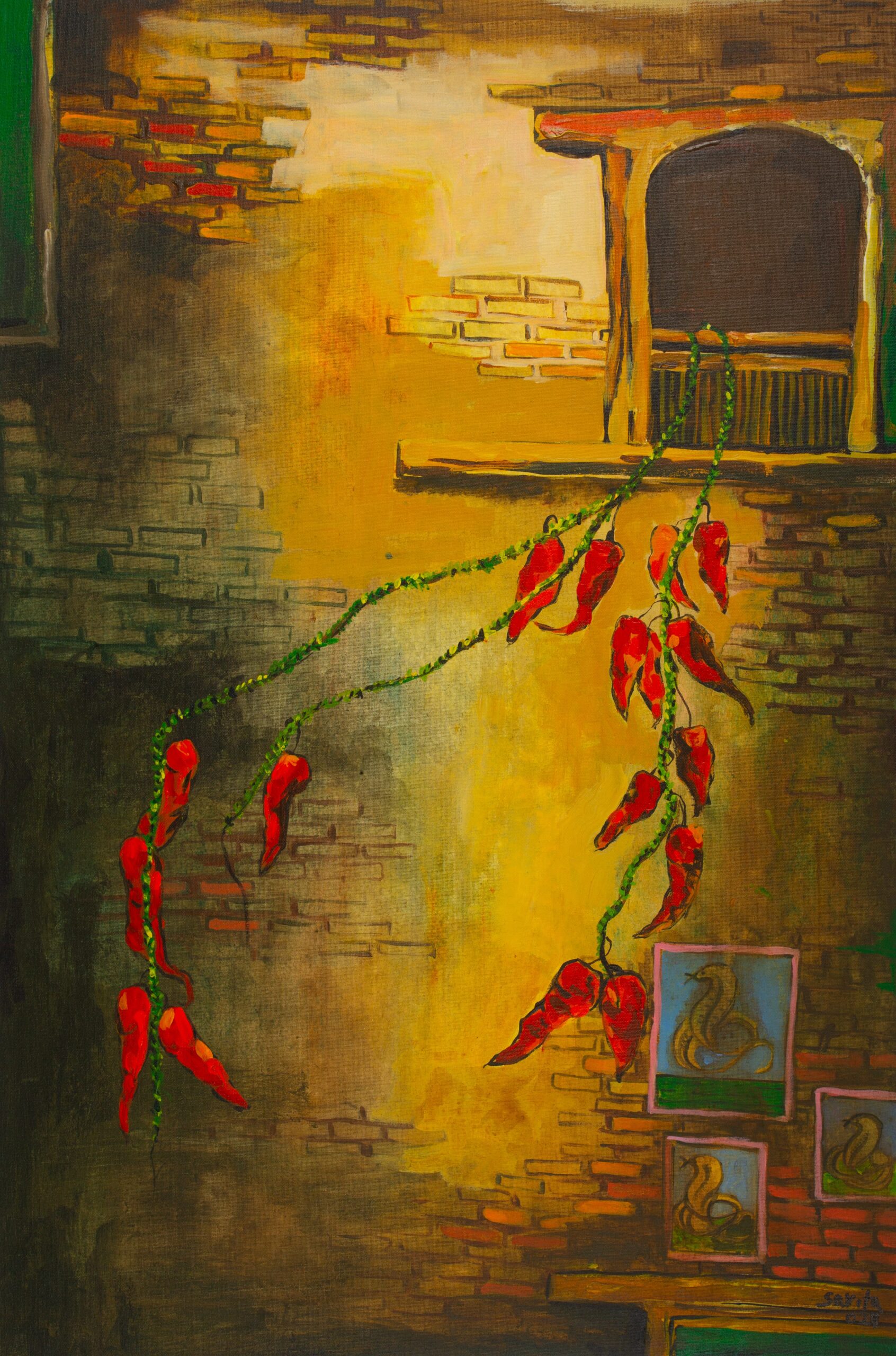 pouring through the window